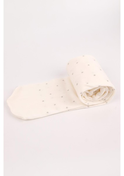 Ekru Simli Puanlı Kız Çocuk Muz Çorap fiyatları