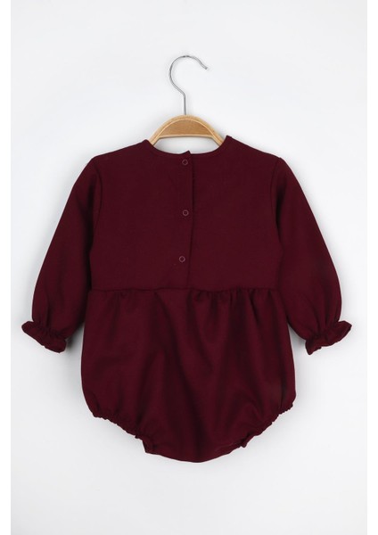 Bordo Dantel Detaylı Kız Bebek Tulum - Aida fiyatları