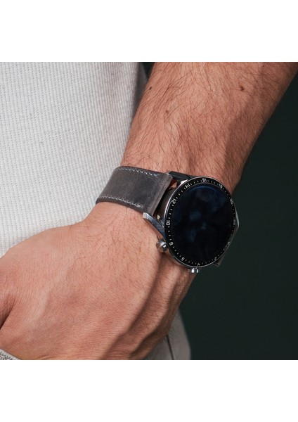 Huawei Watch Gt Gt2 E GT2E GT2PRO Gt3 Gt3 Pro Huawei Watch 4 Pro Ultimate Deri Kordon Kayış 46 22MM Gri