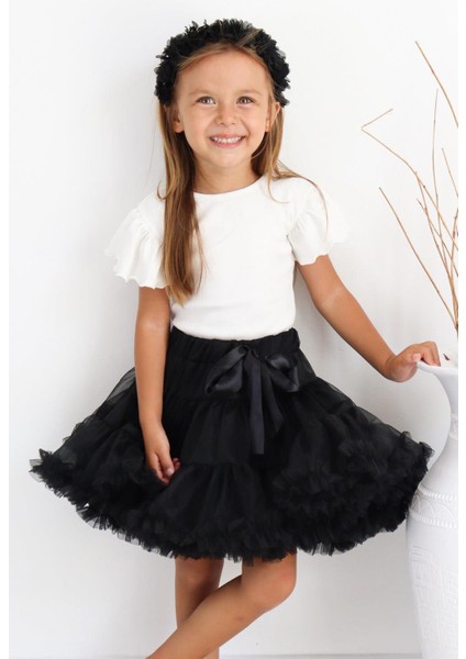 Siyah Kız Çocuk Tütü Etek - Bonita