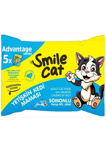 Cat Yetişkin Kedi Maması Somonlu 5 x 85 gr