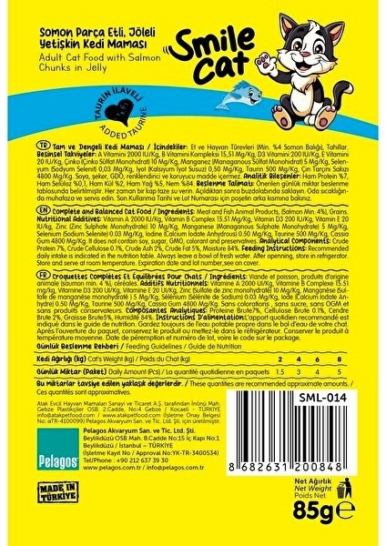 Cat Yetişkin Kedi Maması Somonlu 5 x 85 gr modelleri