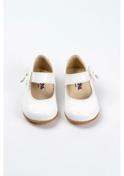 Doria Kız Bebek Soft Tabanlı Beyaz Rugan Babet AB1001 modelleri