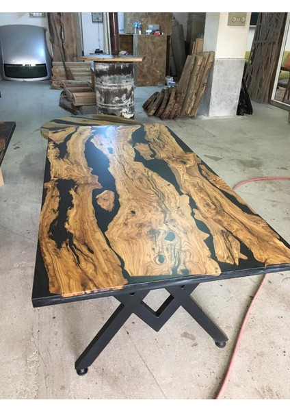 Epoksi Reçine Masa Epoxy Masa Epoksi Ahşap Masa 90X190 cm