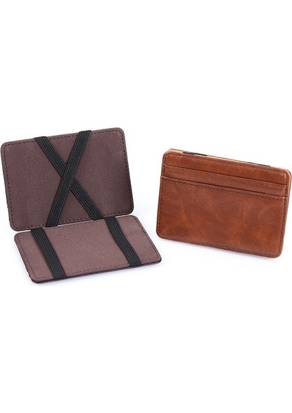 [rongcai] Moda Erkek Ince Cüzdan Erkek Ultra Ince Kısa Erkek Sihirli Cüzdan Para Nakit Kart Sahibinin Çanta (Yurt Dışından)