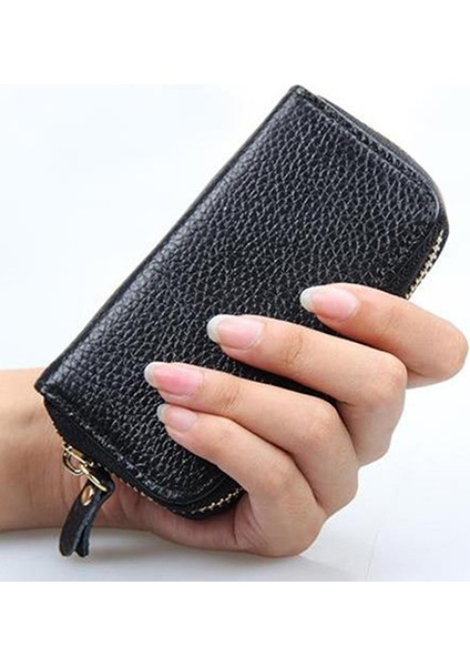 Microgood Erkek Kadın Moda Suni Deri Fermuar Çanta Araba Anahtarları Cüzdan Kart Sahibinin (Yurt Dışından)