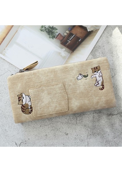 Sevimli Kedi Kot Tarzı Kadın Cüzdan Uzun Fermuar Kız Yüksek Dereceli Pu Deri Telefon Kılıfı Kadın Kartlıklı Cüzdan Siyah (Yurt Dışından) indirimleri