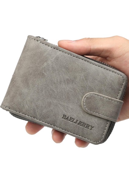 Göbeklady Erkekler Kısa Stil Toka Tasarım Cüzdan Çok Fonksiyonlu Para Kesesi (Yurt Dışından)