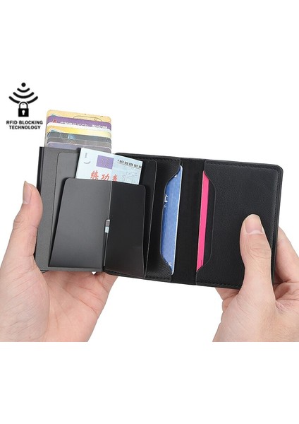 Yeni Erkek Kadın Akıllı Cüzdan Kartvizitlik Rfid Cüzdan Alüminyum Metal Kredi Iş Mini Kart Cüzdan Dropshipping (Yurt Dışından) fiyatları