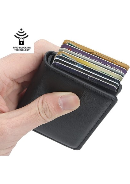 Yeni Erkek Kadın Akıllı Cüzdan Kartvizitlik Rfid Cüzdan Alüminyum Metal Kredi Iş Mini Kart Cüzdan Dropshipping (Yurt Dışından) fırsatları