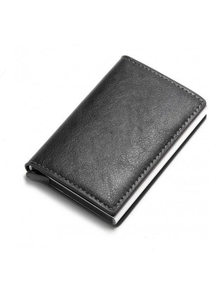 Özelleştirilmiş Adı Alüminyum Kutu Kredi Kartı Tutucu Iş Cüzdan Erkek Kadın Akıllı Deri Cüzdan Para Klipleri ile Rfid Kart Sahibinin (Yurt Dışından)