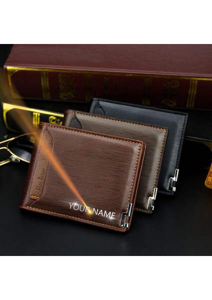 Yeni Kısa Erkek Cüzdan Ince Kart Sahibinin Fermuarlı Para Cebi Erkek Çantalar Özelleştirilmiş Cüzdan Fotoğraf Tutucu Para Çantası Erkekler Debriyaj Cüzdan (Yurt Dışından)
