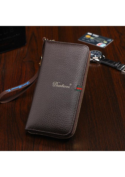 2019 Bahar Yeni Erkek Uzun El Çantası Iş Moda Fermuarlı Cüzdan Erkek Çoklu Kart Tek Çekmeli Cüzdan (Yurt Dışından)