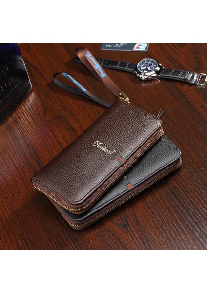 2019 Bahar Yeni Erkek Uzun El Çantası Iş Moda Fermuarlı Cüzdan Erkek Çoklu Kart Tek Çekmeli Cüzdan (Yurt Dışından) fırsatları