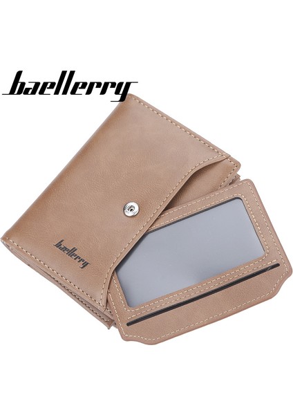 Baellerry Cüzdan Erkek Kısa Kore Tarzı Moda Çoklu Kart Fermuarlı Cüzdan Büyük Kapasiteli Sürücü Belgesi Kart Çantası (Yurt Dışından)