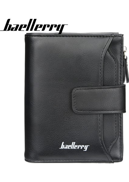 Baellerry Cüzdan Erkek Kısa Kore Tarzı Moda Çoklu Kart Fermuarlı Cüzdan Büyük Kapasiteli Sürücü Belgesi Kart Çantası (Yurt Dışından)