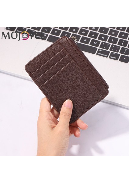 Kadın Vintage Pu Deri Bozuk Para Cüzdanı Basit Moda Litchi Desen Iş Erkekler Kart Tutucu Taşınabilir Düz Renk Fermuar Cüzdan (Yurt Dışından) modelleri