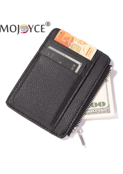 Kadın Vintage Pu Deri Bozuk Para Cüzdanı Basit Moda Litchi Desen Iş Erkekler Kart Tutucu Taşınabilir Düz Renk Fermuar Cüzdan (Yurt Dışından) fırsatları
