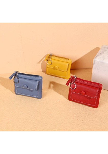 Yaz Kadın Küçük Cüzdan Fermuar Pu Deri Bozuk Para Cüzdanı Mini Kart Tutucu Erkek Çantası Mini Anahtarlık Düz Renk Basit Cüzdan (Yurt Dışından) modelleri