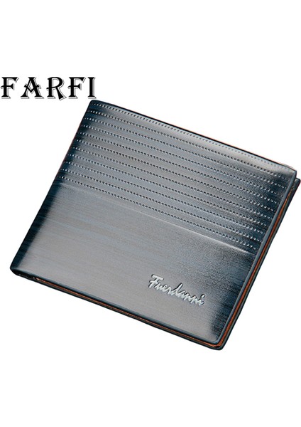 Farfi Erkek Kredi Kartı Cüzdanı Pürüzsüz Yüzey Kabartmalı Alfabe Cüzdan Çanta (Yurt Dışından)