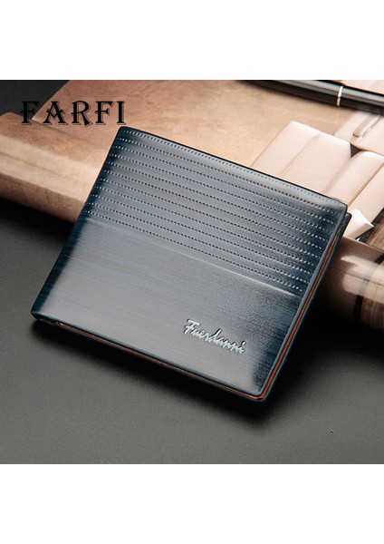Farfi Erkek Kredi Kartı Cüzdanı Pürüzsüz Yüzey Kabartmalı Alfabe Cüzdan Çanta (Yurt Dışından)