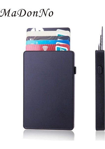 Rfid Kart Tutucu Erkek Cüzdan 2021 Ince Ince Cüzdan Siyah Küçük Mini Sihirli Cüzdan Erkek Akıllı Çanta Minimalist Holografik Cüzdan (Yurt Dışından)