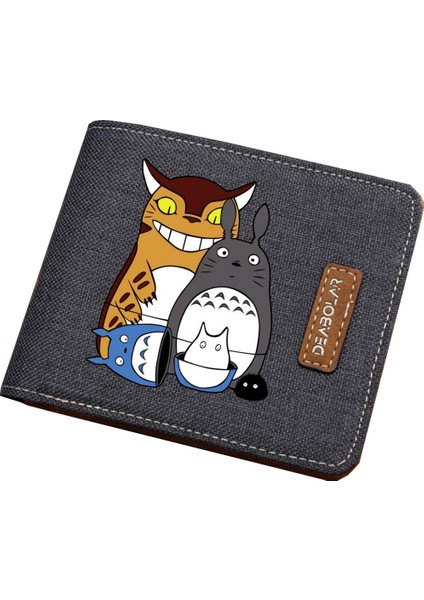 Öğrenci Para Kartı Çanta Anime Komşum Totoro Cüzdan Erkek Kadın Kısa Baskı Kanvas Cüzdan Gençler Çanta (Yurt Dışından)