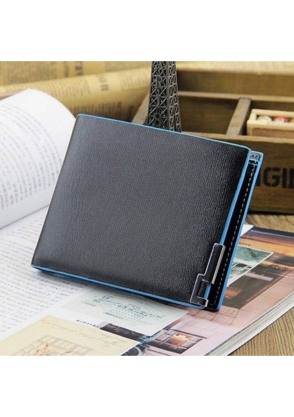 Microgood Erkekler Iş Demir Köşe Suni Deri Kartlıklı Çanta Bifold Para Klipsli Cüzdan (Yurt Dışından)