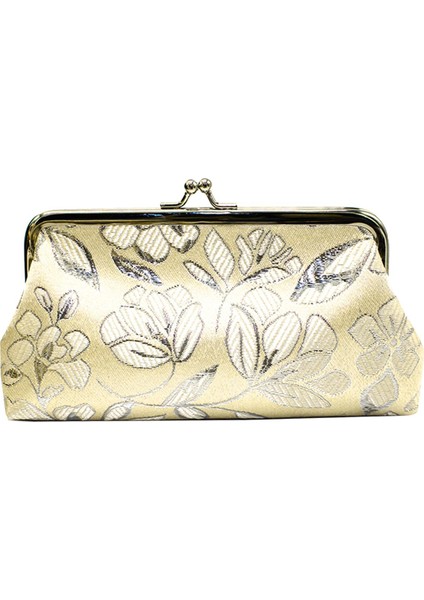 Microgood Vintage Kadınlar Çiçek Nakış Öpücük Kilit Bozuk Para Cüzdanı Uzun Cüzdan Debriyaj Çanta (Yurt Dışından)