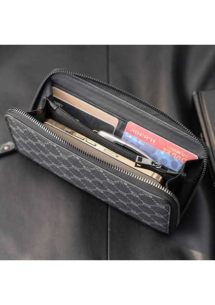 Spot Hafif Iş Erkek Cüzdanı Orta ve Uzun Gençlik Cüzdanı Büyük Kapasiteli Çoklu Kart Bozuk Para Cüzdanı Cep Telefonu Çantası (Yurt Dışından) fırsatları