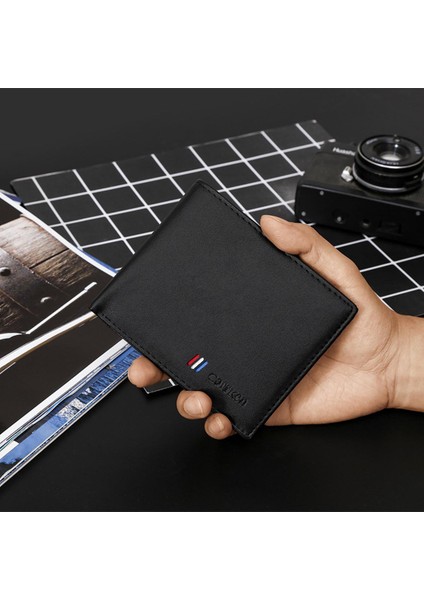 2022 Yeni Cüzdan Erkek Kısa Kore Versiyonu Basit Kişilik Gençlik Cüzdan Ultra Ince Öğrenci Çoklu Kart Cüzdan (Yurt Dışından)