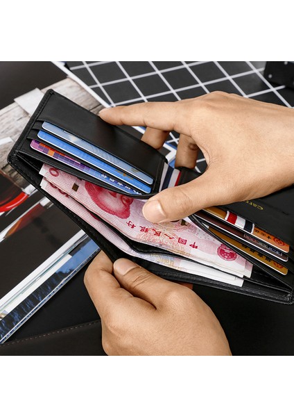 2022 Yeni Cüzdan Erkek Kısa Kore Versiyonu Basit Kişilik Gençlik Cüzdan Ultra Ince Öğrenci Çoklu Kart Cüzdan (Yurt Dışından) fırsatları