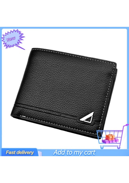 Moda Rahat Suni Deri Nakit Kart Fotoğraf Para Tutucu Kısa Cüzdan Erkekler Hediye (Yurt Dışından) fiyatları