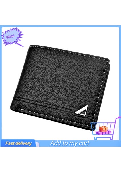 Moda Rahat Suni Deri Nakit Kart Fotoğraf Para Tutucu Kısa Cüzdan Erkekler Hediye (Yurt Dışından) modelleri