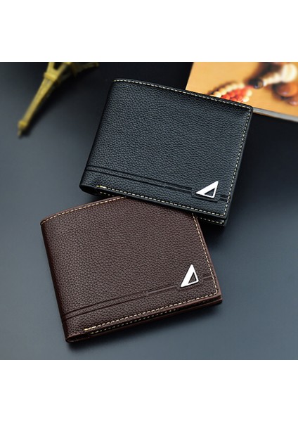 Moda Rahat Suni Deri Nakit Kart Fotoğraf Para Tutucu Kısa Cüzdan Erkekler Hediye (Yurt Dışından) fırsatları
