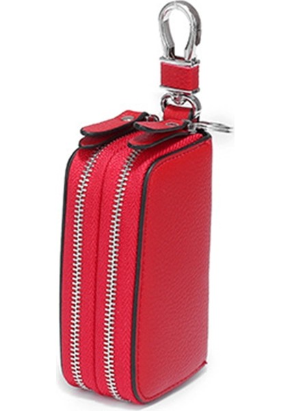 Kartvizitlik Rfıd Kredi Kartı Tutmayı Önler Cüzdan Kadın/erkek Çift Fermuarlı Kart Kılıfı (Kırmızı) (Yurt Dışından) indirimleri