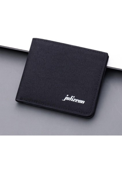 Akıllı Cüzdan Moda Para Kimliği Kısa Cüzdan Tuval Düz Renk Erkekler Açık Çanta Çoklu Kart Yuvaları Debriyaj Bayan Deri Cüzdan (Yurt Dışından)