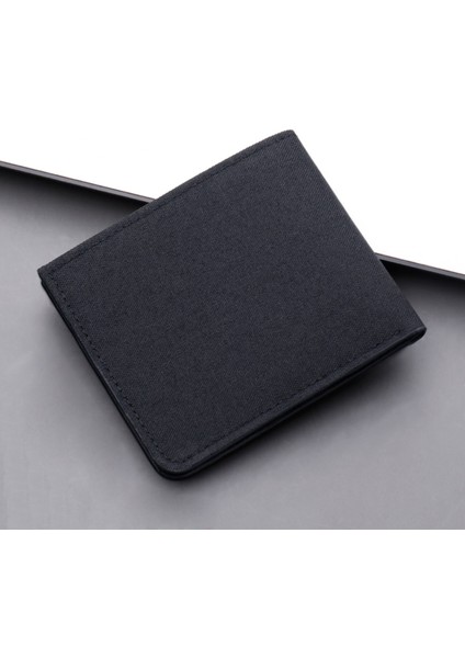 Akıllı Cüzdan Moda Para Kimliği Kısa Cüzdan Tuval Düz Renk Erkekler Açık Çanta Çoklu Kart Yuvaları Debriyaj Bayan Deri Cüzdan (Yurt Dışından) modelleri