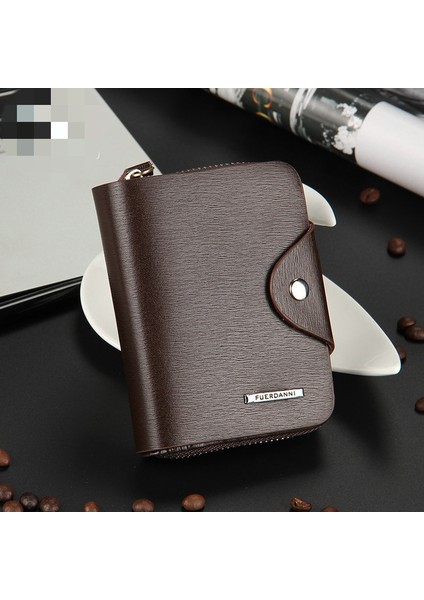 Baellerry Yeni Erkek Toka Cüzdan Moda Fermuarlı Kısa Çanta Çok Fonksiyonlu Kart Çantası Bozuk Para Cüzdanı (Yurt Dışından) fırsatları