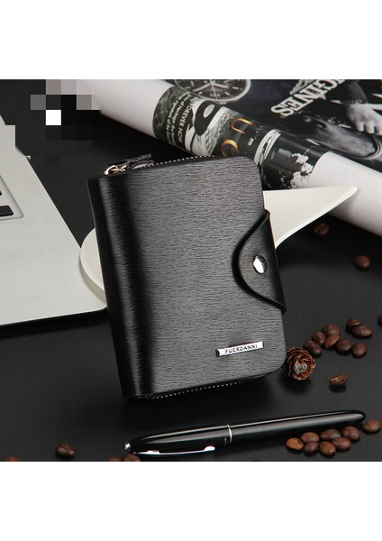 Baellerry Yeni Erkek Toka Cüzdan Moda Fermuarlı Kısa Çanta Çok Fonksiyonlu Kart Çantası Bozuk Para Cüzdanı (Yurt Dışından) indirimleri