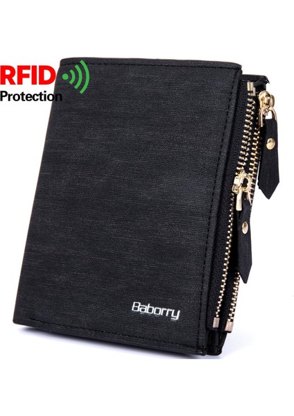 Baborry Rfıd Koruma Erkek Cüzdan Katı Yumuşak Pu Bozuk Para Cüzdanı Kart Sahibinin Kısa Cüzdan Tasarım Ince Cüzdan Erkekler Için Geldbeutel Herren (Yurt Dışından) fiyatları