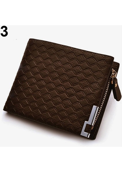 Microgood Erkek Suni Deri Zip Bifold Cüzdan Para Klip Kart Tutucu Cep Debriyaj Çanta (Yurt Dışından)