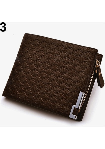 Microgood Erkek Suni Deri Zip Bifold Cüzdan Para Klip Kart Tutucu Cep Debriyaj Çanta (Yurt Dışından)