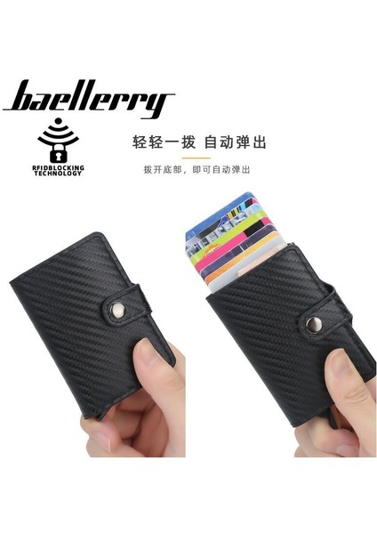 Erkekler Için Akıllı Cüzdan Rfid Alüminyum Alaşımlı Akıllı Cüzdan Açılır Moda Çanta Kredi Kartı Tutucu Erkekler Küçük Mini Cüzdan Bozuk Para Cüzdanı (Yurt Dışından)