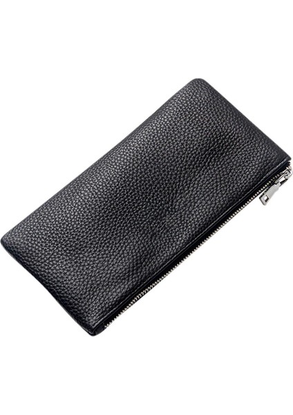 Yfashion Erkek Deri Dikdörtgen Cüzdan Yumuşak Aşınma Direnci Retro Çanta Noel Ift (Yurt Dışından)