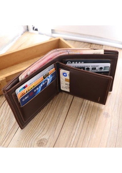 Yeni Moda Erkek Kısa Deri Cüzdan Kımlık Kredi Kartı Tutucu Billfold Çanta Debriyaj Erkek Mini Mektup Baskı Fotoğraf Cüzdan (Yurt Dışından) fiyatları