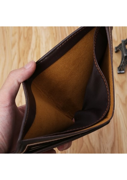 Yeni Moda Erkek Kısa Deri Cüzdan Kımlık Kredi Kartı Tutucu Billfold Çanta Debriyaj Erkek Mini Mektup Baskı Fotoğraf Cüzdan (Yurt Dışından) fırsatları