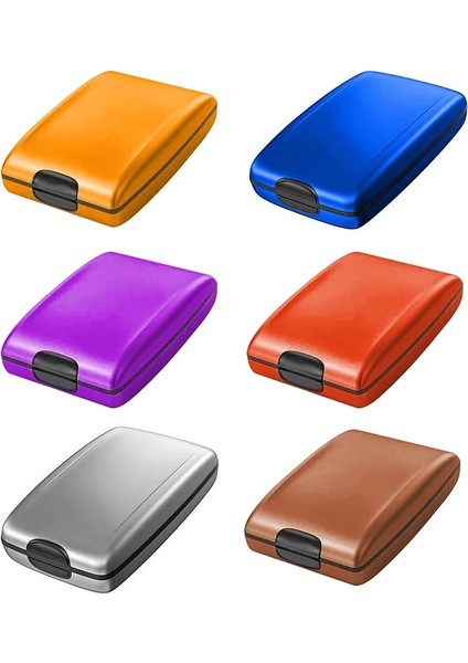 Akıllı Cüzdan Kart Tutucu Rfid Engelleme Sert Kılıf Katı Kimlik Kredi Kartı Tarama Kart Çantayı Koruyun Erkek Kadın Gümüş Metal Bozuk Para Cüzdanı (Yurt Dışından)