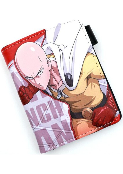 Manga One Punch-Man Saitama Genos Yumuşak Düğme Cüzdan Bifold Erkek Çanta (Yurt Dışından)
