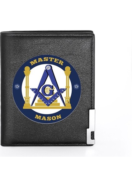 Antika Ücretsiz ve Kabul Edilmiş Masonlar Deri Cüzdan Klasik Erkek Kadın Billfold Ince Kredi Kartı/kimlik Sahipleri Para Çantası Kısa Çantalar (Yurt Dışından) fırsatları